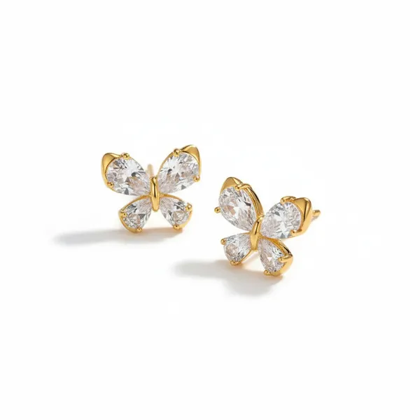 Gold_Plated_Crystal_Butterfly_Pear_Cz_Stud_Earrings_For_Women